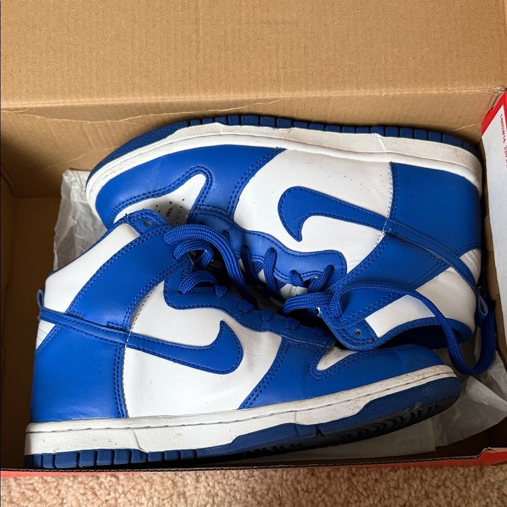 Nike Kids Blue and White High-Top Sneakers